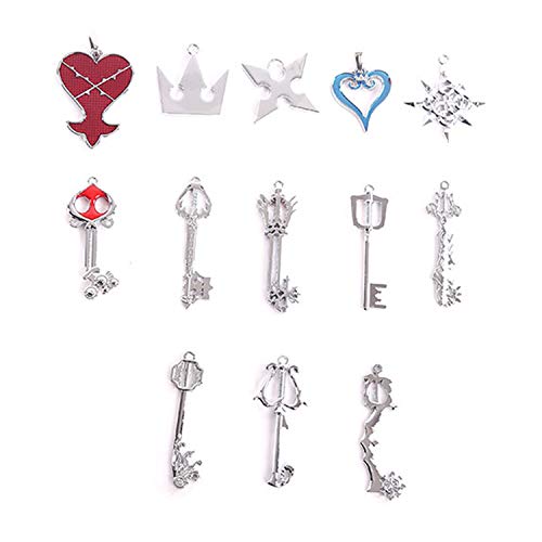 I3C Kingdom Hearts - Conjunto de llavero y collar con colgante de arsenal Color de plata (13unidades)