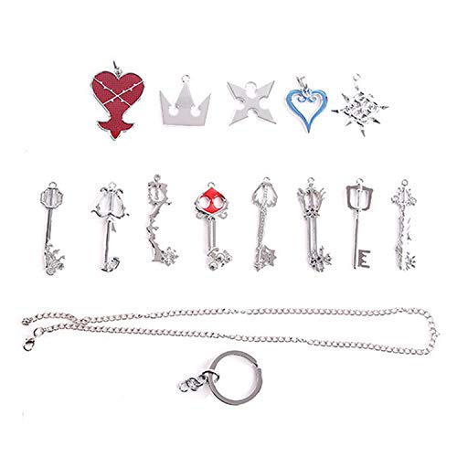 I3C Kingdom Hearts - Conjunto de llavero y collar con colgante de arsenal Color de plata (13unidades)
