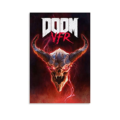 IANHAO Póster de anime DOOM VFR con el logotipo de DOOM en lienzo y arte de pared, impresión moderna para dormitorio familiar, 20 x 30 cm