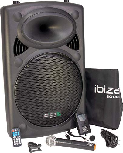 Ibiza Sound PORT15VHF-BT Sistema de sonido portátil y autónomo de 15"/38 cm, 800 W