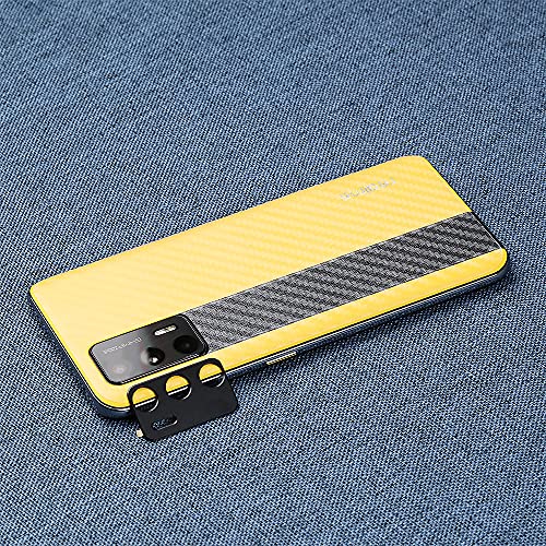 Ibywind Cristal Templado para Realme GT 5G, [2 Piezas],con Metálico Protector de Lente de Cámara,Atrás Pegatina Protectora Fibra de Carbono, Kit de instalación fácil