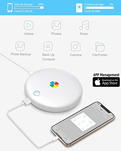 iDiskk 2000GB (2TB) Disco Duro de 2.5 Pulgadas Almacenamiento Externo para iPhone/iPad Compatible con iOS 14 Nuevo iPad Pro, Expansión de Memoria para iOS Windows Mac PC, Memory Stick para iPhone