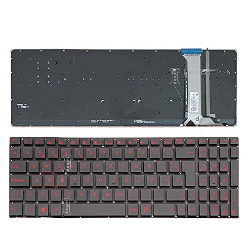 IFINGER Teclado español portátil Compatible para ASUS ROG G550 G750 GL752VW-T4064D con Iluminación Madrid ESP