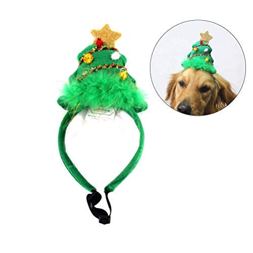 ifundom Decoraciones de Navidad, 2 piezas, diadema para árbol de Navidad, tocado, adorable accesorio para disfraz para perros y mascotas (tamaño S)