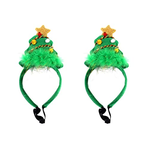 ifundom Decoraciones de Navidad, 2 piezas, diadema para árbol de Navidad, tocado, adorable accesorio para disfraz para perros y mascotas (tamaño S)