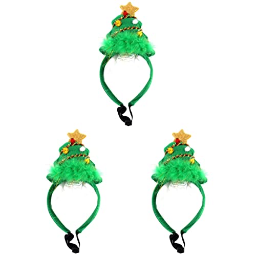 ifundom Decoraciones de Navidad, 3 piezas, diadema para árbol de Navidad, tocado, adorable accesorio para disfraz para perros y mascotas (tamaño S)