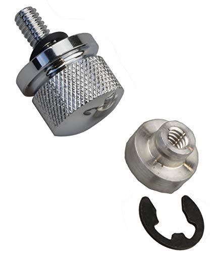 IGUANA CUSTOM - Pack de tornillo de asiento de aluminio cromado con rosca de anclaje hembra para anclar asientos en guardabarros Harley Davidson. Rosca 1/4"-20.