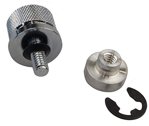 IGUANA CUSTOM - Pack de tornillo de asiento de aluminio cromado con rosca de anclaje hembra para anclar asientos en guardabarros Harley Davidson. Rosca 1/4"-20.