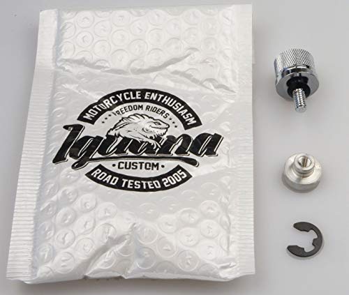 IGUANA CUSTOM - Pack de tornillo de asiento de aluminio cromado con rosca de anclaje hembra para anclar asientos en guardabarros Harley Davidson. Rosca 1/4"-20.