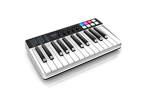 IK Multimedia IP-IRIG-KEYSIO25-IN - Teclado mini USB 25 MAC/PC con varios conectores, color negro y blanco