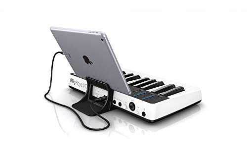IK Multimedia IP-IRIG-KEYSIO25-IN - Teclado mini USB 25 MAC/PC con varios conectores, color negro y blanco
