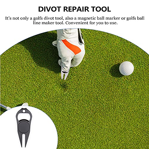 IKAAR Herramienta de reparación 3 en 1, multiusos de golf Divot con marcador de bola y abrebotellas, accesorios de golf, color negro