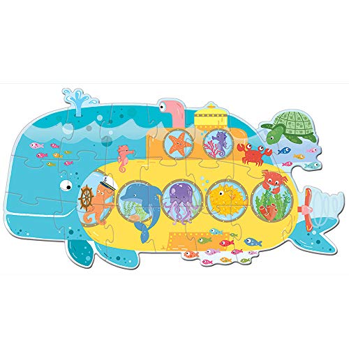 Il sottomarino degli animali. Puzzle in viaggio. Ediz. a colori. Con puzzle (Sassi junior)