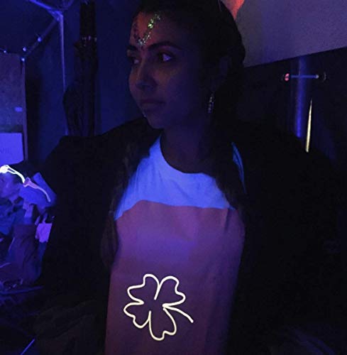 Illuminated Apparel Camiseta con diseño Interactivo con luz Que Brilla en la Oscuridad (Blanco/Rosa, 9-11 Años)