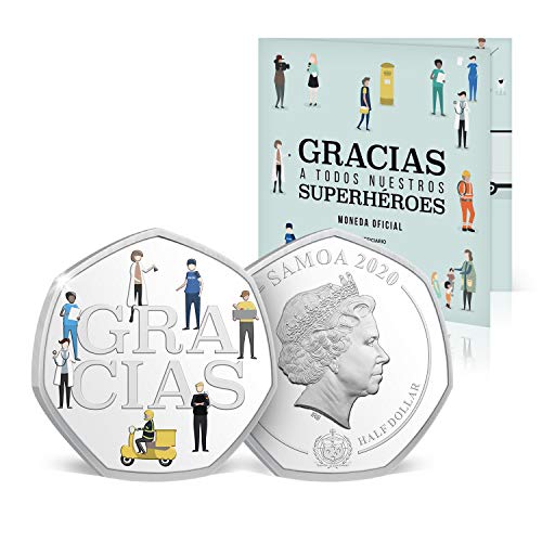 IMPACTO COLECCIONABLES Moneda Solidaria Covid - ¡Gracias! A Todos Nuestros Superhéroes - Moneda Oficial en Blister y Certificado de Autenticidad