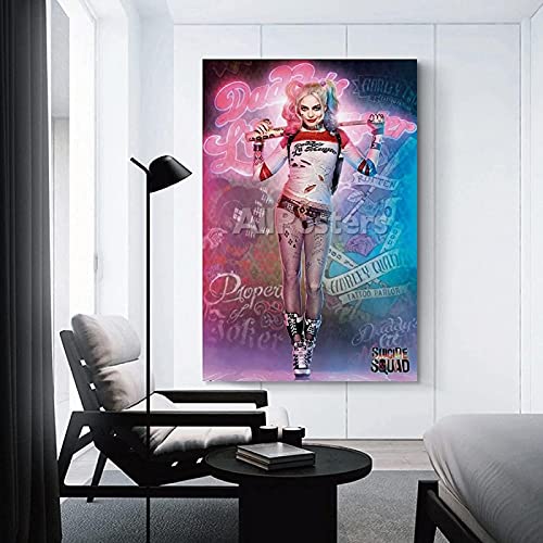 Impresión de lienzo 60x90cm Sin marco Harley Quinn imprime imágenes lienzo hogar pared Interior decoración de sala de estar pintura arte