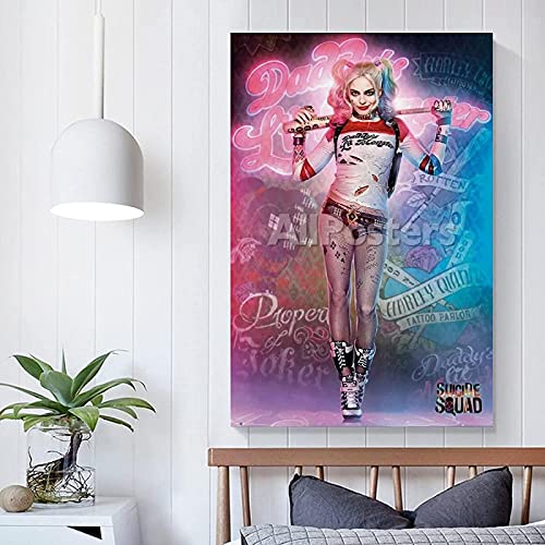 Impresión de lienzo 60x90cm Sin marco Harley Quinn imprime imágenes lienzo hogar pared Interior decoración de sala de estar pintura arte