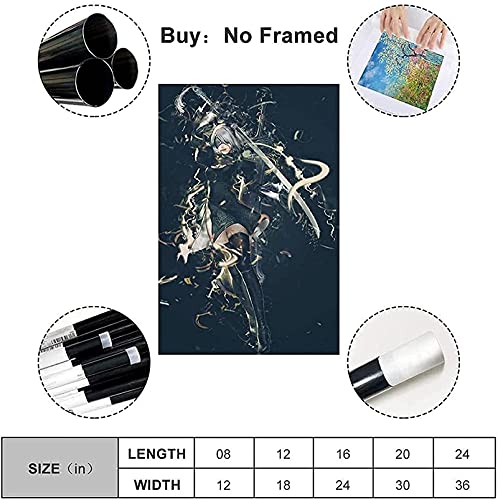 Imprimir sobre lienzo Nier Automata juego póster imagen decoración del hogar pinturas interiores lienzo moderno pared 30x45cm Sin marco