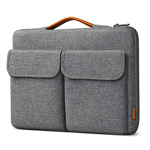 Inateck 360° Protección Funda Maletin Compatible con 14 MacBook Pro 2021, 13 MacBook Air 2017-2012, 13 MacBook Pro 2015-2012, 13,5 Surface Laptop, MateBook D14, Gris