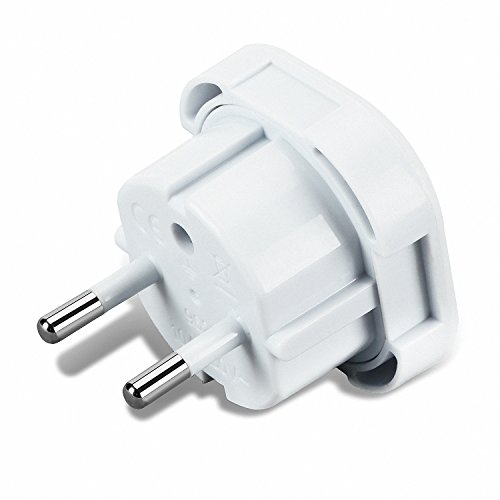 Incutex 2X Adaptador UK España, Adaptador UK EU, Adaptador Enchufe inglés a español, Blanco