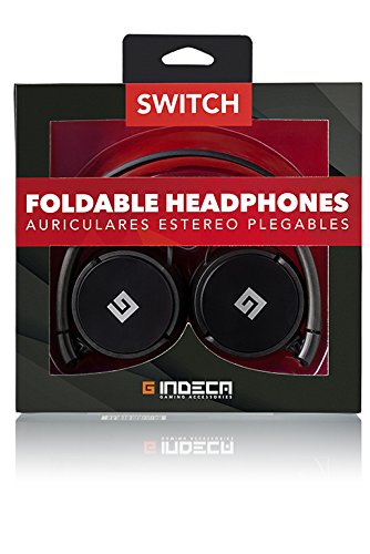 Indeca Gaming- Auriculares casco plegables para consola Nintendo Switch con conexión minijack