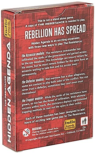 'Indie Tarjeta & Card Games ibg0 RE03 – de Tablero The Resistance: Hidden Agenda Expansion