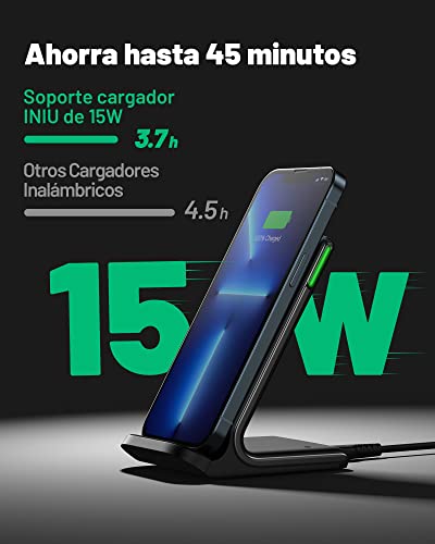 INIU Cargador Inalámbrico Rápido[2Pack], 15W Qi Wireless Charger Estación Compatible con iPhone 13 12 11 Pro MAX XR XS X 8 Plus Samsung Galaxy S20 S10 S9 S8 Note10 9 AirPods Huawei Xiaomi etc