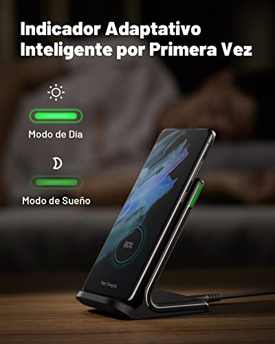 INIU Cargador Inalámbrico Rápido[2Pack], 15W Qi Wireless Charger Estación Compatible con iPhone 13 12 11 Pro MAX XR XS X 8 Plus Samsung Galaxy S20 S10 S9 S8 Note10 9 AirPods Huawei Xiaomi etc