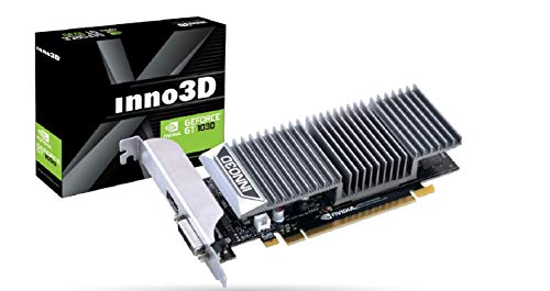 Inno3D Tarjeta gráfica N1030-1SDV-E5BL GeForce GT 1030 de 2 GB GDDR5 - Tarjeta gráfica (GeForce GT 1030, 2 GB, GDDR5, 64 bit, 4096 x 2160 píxeles, PCI Express 3.0)