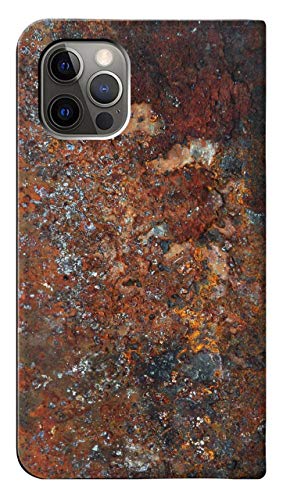 Innovedesire Rust Steel Texture Graphic Printed Caso del Tirón Funda Carcasa Case para iPhone 12, iPhone 12 Pro