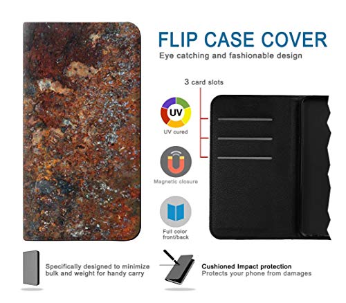 Innovedesire Rust Steel Texture Graphic Printed Caso del Tirón Funda Carcasa Case para iPhone 12, iPhone 12 Pro
