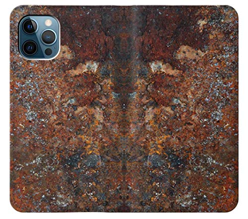 Innovedesire Rust Steel Texture Graphic Printed Caso del Tirón Funda Carcasa Case para iPhone 12 Pro MAX