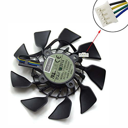 inRobert 95mm T129215SU Ventilador de refrigeración para ASUS GeForce GTX 780 Ti Radeon R9 280 280 X 290 290X tarjeta gráfica (Fan-B)