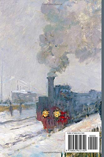 InspirationzStore Notebooks: Claude Monet art - Red Steam Engine Train in the Snow Discreet Internet Password Book Organizer A5 Notebook Logbook, website login details keeper Online Accounts manager