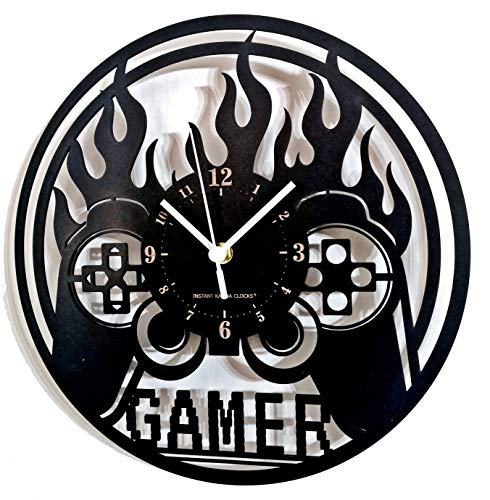 Instant Karma Clocks Reloj de Pared Gamer Gaming con Forma de Joystick Controller Videojuego, Regalo para niño