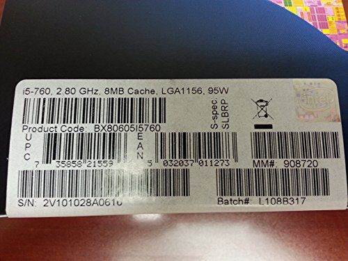 Intel CPU Intel Core I5-760 2.8 GHz 8M Lga1156 Bx80605I5760 908720