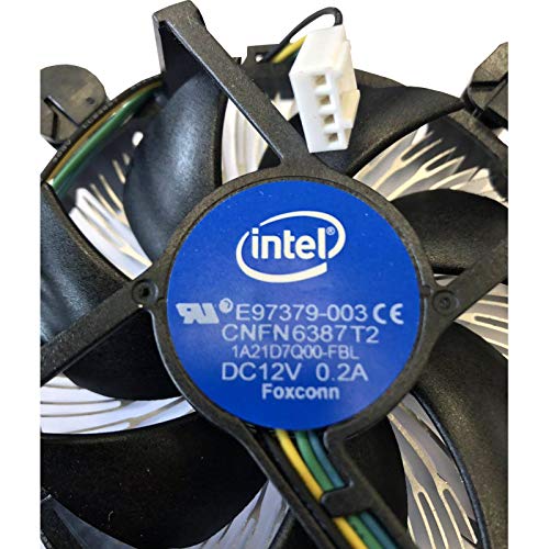 Intel E97379 – 003 Core i3/i5/i7 Socket 1150/1155/1156 Conector de 4 pines CPU Cooler con disipador de calor de aluminio y ventilador de 3,5 pulgadas para ordenadores de sobremesa