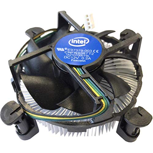 Intel E97379 – 003 Core i3/i5/i7 Socket 1150/1155/1156 Conector de 4 pines CPU Cooler con disipador de calor de aluminio y ventilador de 3,5 pulgadas para ordenadores de sobremesa