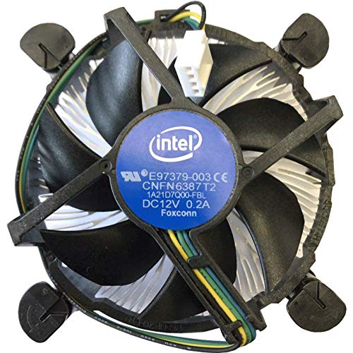 Intel E97379 – 003 Core i3/i5/i7 Socket 1150/1155/1156 Conector de 4 pines CPU Cooler con disipador de calor de aluminio y ventilador de 3,5 pulgadas para ordenadores de sobremesa