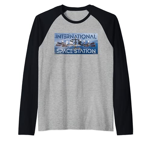 International Space Station ISS Mission Image Banner Zero Gs Camiseta Manga Raglan