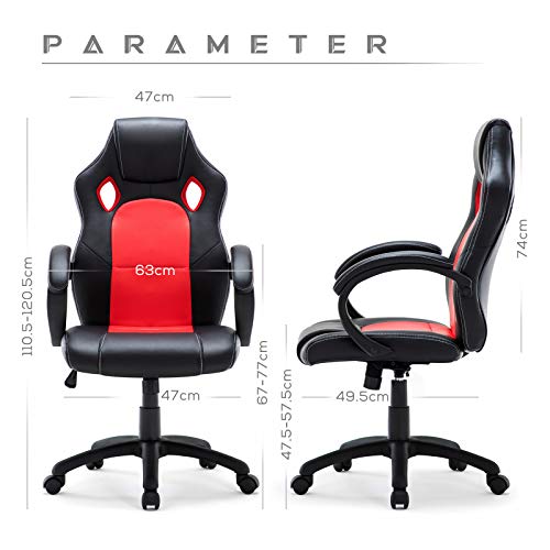 IntimaTe WM Heart Silla Gaming Ergonómica, Silla de Escritorio de Oficina, Racing Silla Computadora, Asiento Giratorio del Escritorio del Ordenador, Silla de Trabajo Ajustable PU