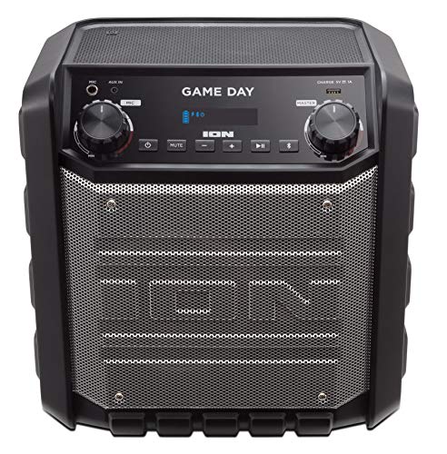 ION Audio Game Day - Altavoz Externo Recargable de 50 W, con Conectividad Bluetooth, Puerto de Carga USB, Entrada Auxiliar y Micrófono