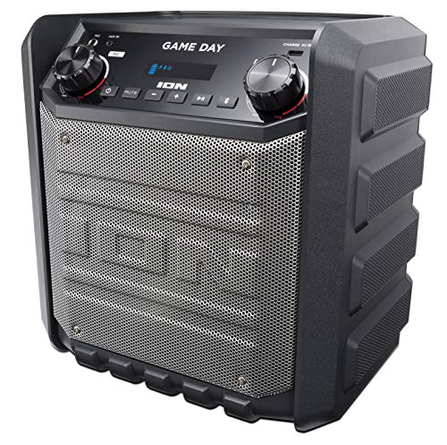 ION Audio Game Day - Altavoz Externo Recargable de 50 W, con Conectividad Bluetooth, Puerto de Carga USB, Entrada Auxiliar y Micrófono