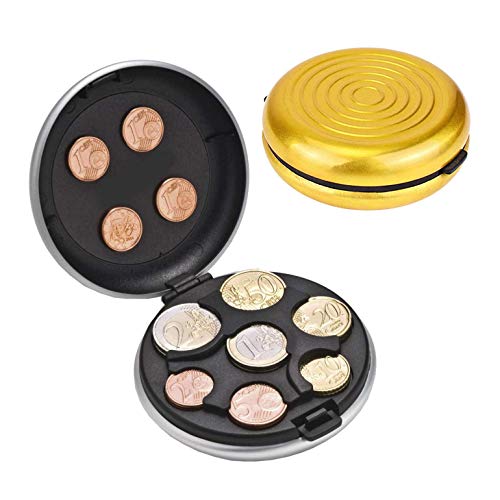iPobie Caja de Monedas de Euro, Caja de Almacenamiento para Monedas, portátil, para Guardar Monedas, Monedas, Monedero Redondo