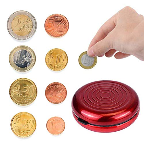 iPobie Caja de Monedas de Euro, Caja de Almacenamiento para Monedas, portátil, para Guardar Monedas, Monedas, Monedero Redondo