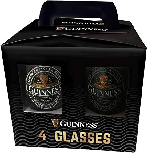 Ireland Collection - Gafas de pinta (4 unidades), diseño oficial de Guinness
