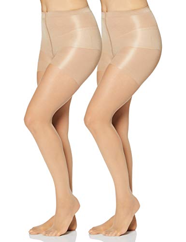 Iris & Lilly by Wolford Medias Mujer, Pack de 2, Beige (bastante ligero)., S, Label: S