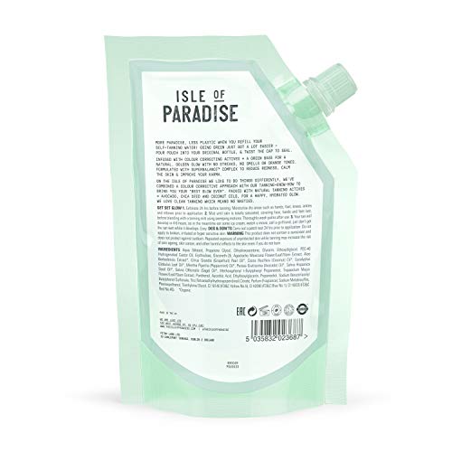 Isle of Paradise Recambio de agua de bronceado falso, verde (200 ml) hidratante, agua autobronceadora, ingredientes naturales y vegano