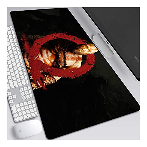 ITBT God of War Alfombrilla Raton Anime Gaming Mouse Pad XXL 900x400x3 mm,Impermeable con 3mm Base de Goma Antideslizante,Special-Textured Superficie para Ordenador, PC y Laptop, A
