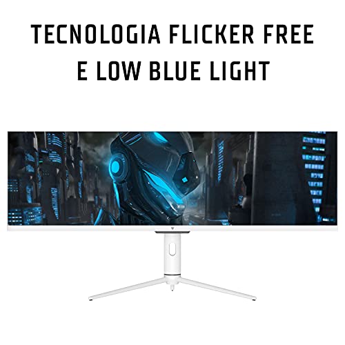 Itek Monitor Gaming GGF, Flat, 43,8", 3840 x 1080 (Dual FHD), 32:9, HDR600, IPS, 120Hz, 1ms, 125% sRGB, FreeSync, G-Sync, HDMI, DP, Audio, LED RGB, Altura Ajustable, HUB USB, Type-C, Blanco Brillante